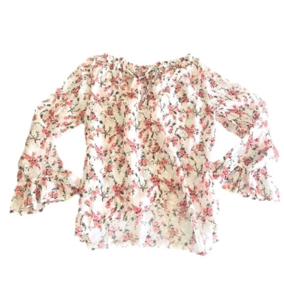 Sheer Rose Print blouse  - Picture 1 of 7